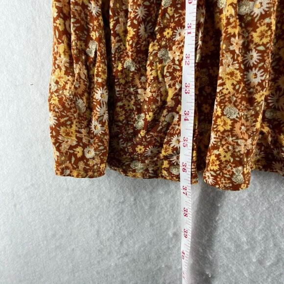 Universal Thread Wrap Dress Womens S Brown Floral V Neck Sleeveless Stretch Mini - Picture 4 of 11